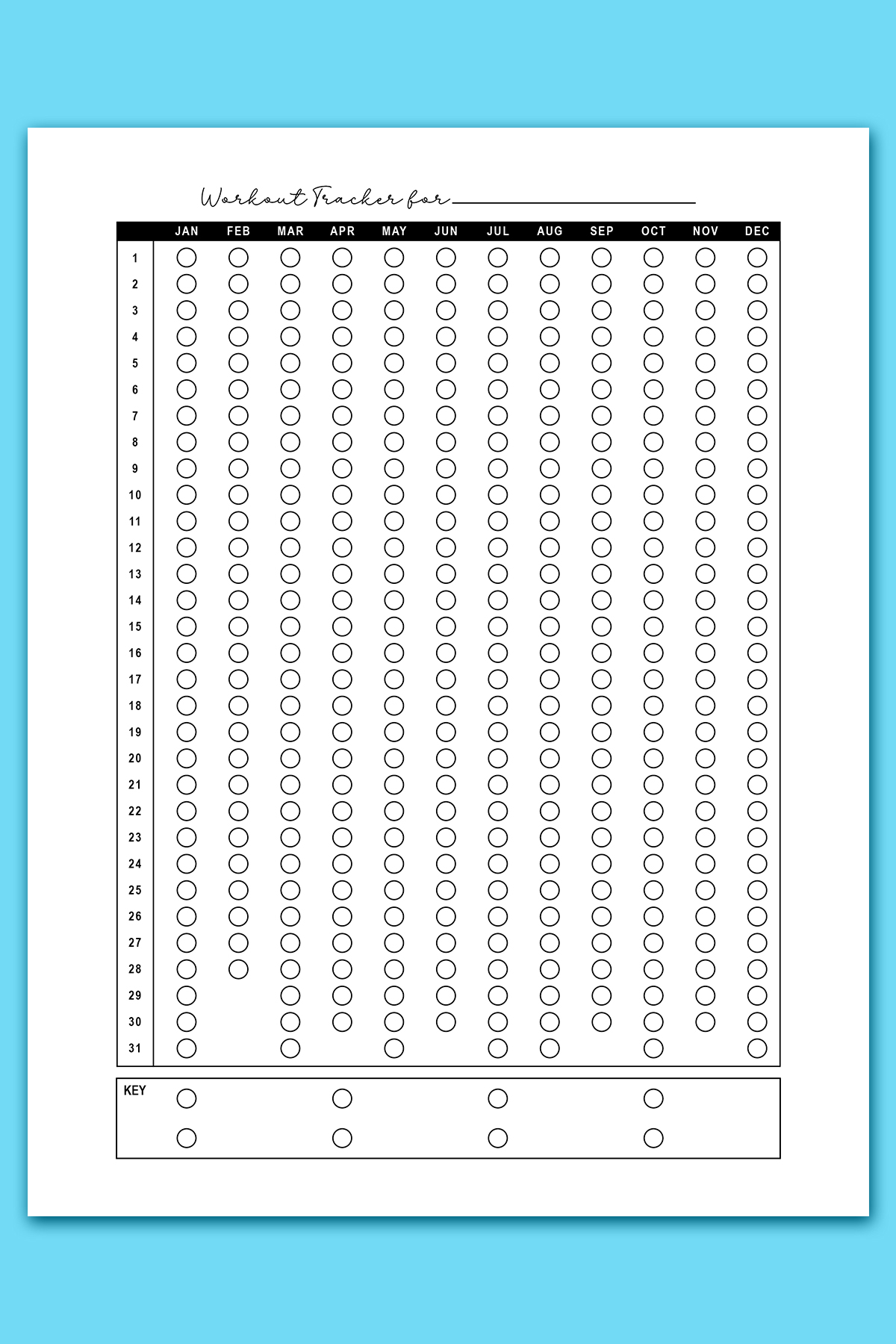 free workout log printable sheets: daily, weekly, & monthly